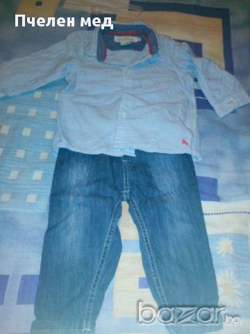 Страхотен лот дънки и риза, снимка 1 - Комплекти за бебе - 15849845