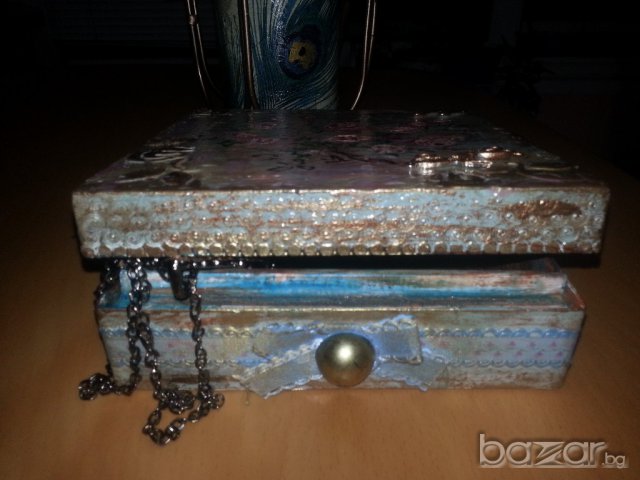 Кутия винтидж декупаж, снимка 6 - Декорация за дома - 15238264