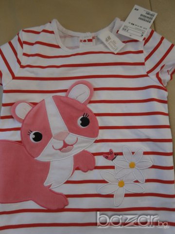 Ефектна детска тениска за момиче Н&м, размер 86, нова , снимка 3 - Бебешки блузки - 7853307