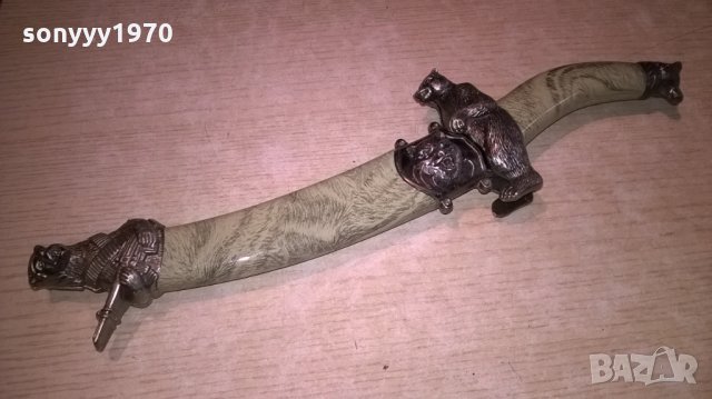 Сувенирен нож с ножница-мечок-35х9см-внос швеицария, снимка 2 - Колекции - 23655174