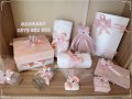 Комплект за кръщене в розово с калинки, снимка 1 - Подаръци за кръщене - 17010399