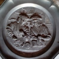 стара цинкова чиния за стена 3, снимка 2 - Антикварни и старинни предмети - 21821234