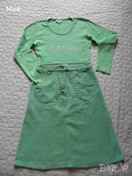 Дамски сет в цвят резида пола и блуза, снимка 1