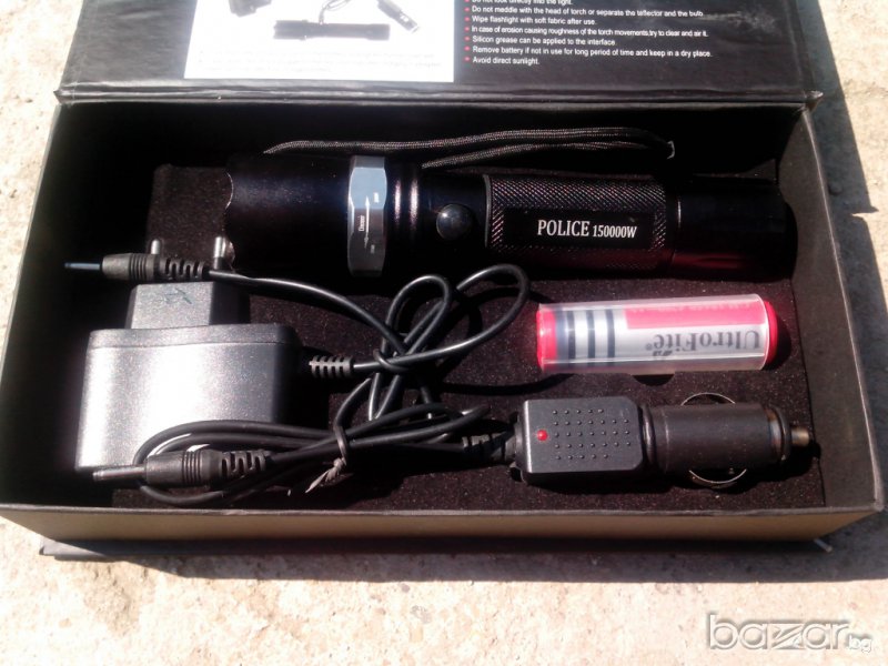 Промоция !!! Нов - Усилен Уникален фенер акум. 12 V – 220 V 150000w!!!, снимка 1