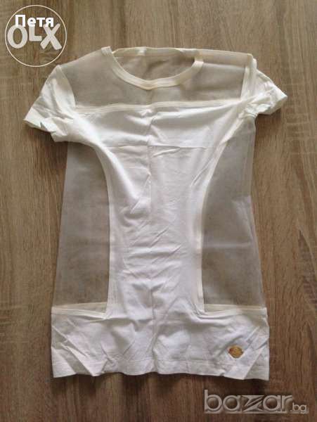 Frankie Morello бяла блуза от найлон и памук, снимка 1