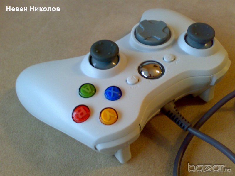 НОВ Xbox360 контролер, с кабел - БЯЛ, снимка 1