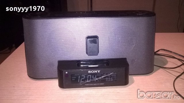 sony iphone/tuner/clock/aux/ampli+adaptor-внос англия, снимка 2 - Ресийвъри, усилватели, смесителни пултове - 19582368