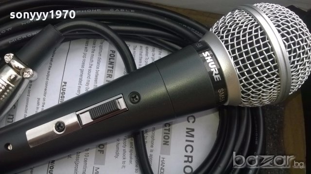 shure sm58s-нов комплект микрофон в кутия ВНОС ГЕРМАНИЯ