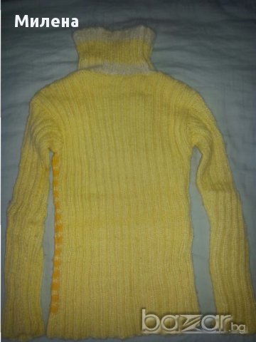 Ръчно изработен пуловер в жълто, снимка 2 - Други - 16341306