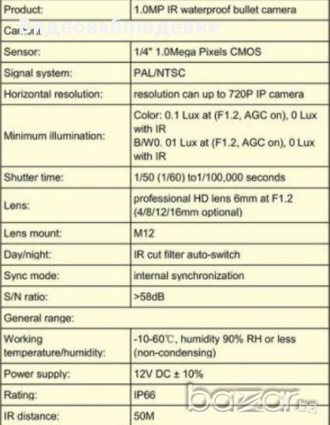 Метална 720p HD AHD 1 Mегапиксeл MSCG Glass 1/4" Удароустойчива Водоустойчива Металнa Ден/Нощ Камера, снимка 5 - Камери - 10096508