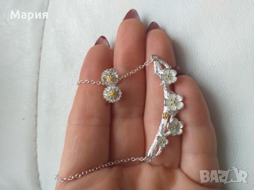 Сребърно колие , снимка 4 - Бижутерийни комплекти - 23436118