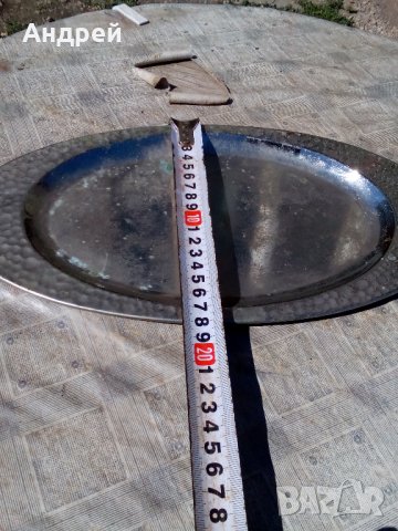 Стар месингов поднос, снимка 5 - Антикварни и старинни предмети - 22690903