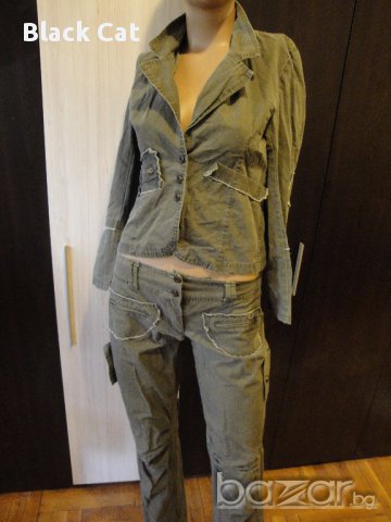 Зелен дамски костюм – панталон / панталони + дамско сако, блейзър, яке, комплект, сет, лот, снимка 1 - Костюми - 17883542