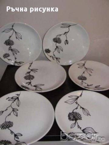Налични чинии в бяло и черно , снимка 1