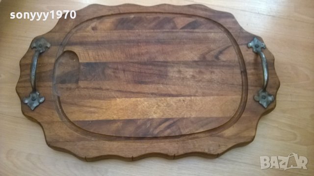 АНТИК-КОЛЕКЦИЯ-истинска масивна дъска за рязане на месо-57х37х4см-внос швеицария, снимка 4 - Колекции - 23986175