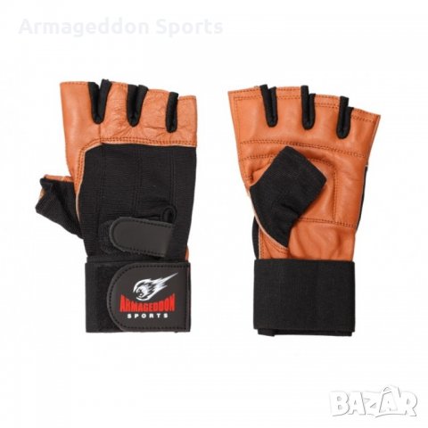 Фитнес ръкавици с накитници естествена кожа модел Brown, снимка 3 - Спортна екипировка - 22239094