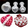 3 бр сърчица сърца сърце пластмасови форми форма за фондан сладки украса торта резци с бутало, снимка 1 - Форми - 16027530
