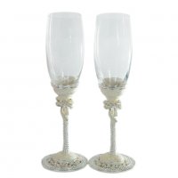 Сватбени чаши, снимка 1 - Сватбени аксесоари - 24268063