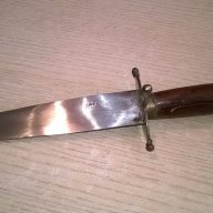 Стар нож индия-30см-дърво/метал/месинг-внос швеицария, снимка 4 - Ножове - 17807533