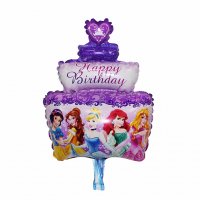 5 Принцеси Ариел Аурора Белл Снежанка Пепеляшка триетажна торта фолио фолиев балон хелий или въздух, снимка 1 - Други - 18854103