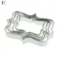 #Е 4 бр големи правоъгълни рамки метални форми резци рамка за сладки бисквитки фондан, снимка 1 - Форми - 23677739
