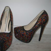 Обувки с шарени камъчета , снимка 3 - Дамски обувки на ток - 18434494