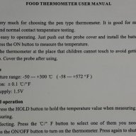 Термометър за месо и течности от -50°C до +300°C ±1°C, снимка 5 - Други - 9584316