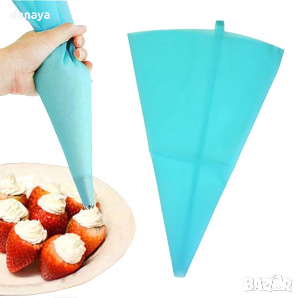 1021 Сладкарски силиконов пош за многократна употреба 26см, снимка 1