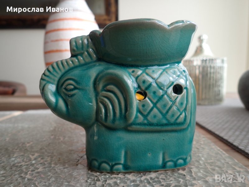 уникален керамичен свещник Слон от Тайланд , снимка 1