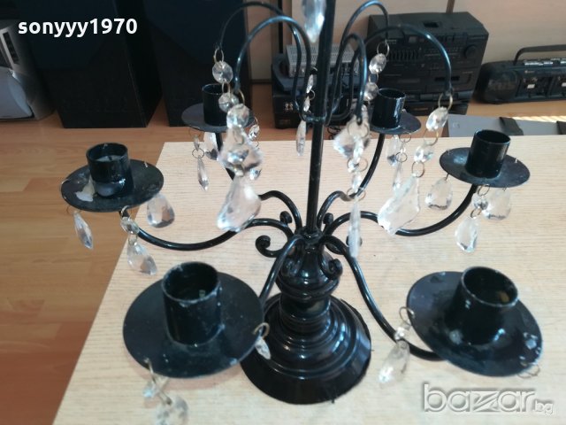 немски свещник с висулки-метален-55х35см-внос швеицария, снимка 11 - Антикварни и старинни предмети - 20892036