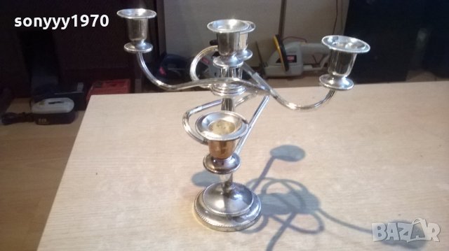 красив свещник за 5 свещи-25х25х20см-внос швеицария, снимка 6 - Колекции - 23991791