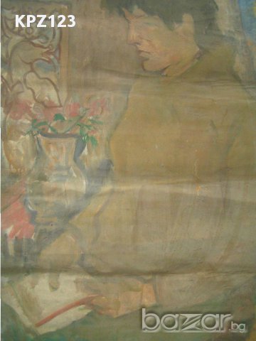 Голяма картина на жена  четяща книга/ масло , снимка 2 - Картини - 14123086