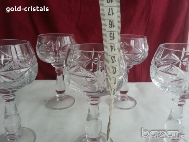 кристални чаши Моника ромб, снимка 10 - Антикварни и старинни предмети - 20839863