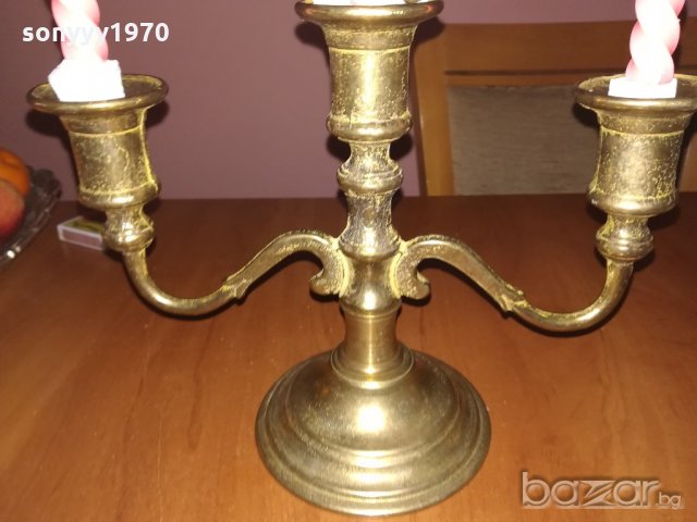 антика ретро свещник от швеицария-цвят злато
