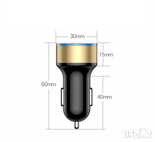 Двойно usb зарядно за кола с волтметър, снимка 9 - Аксесоари и консумативи - 23510762