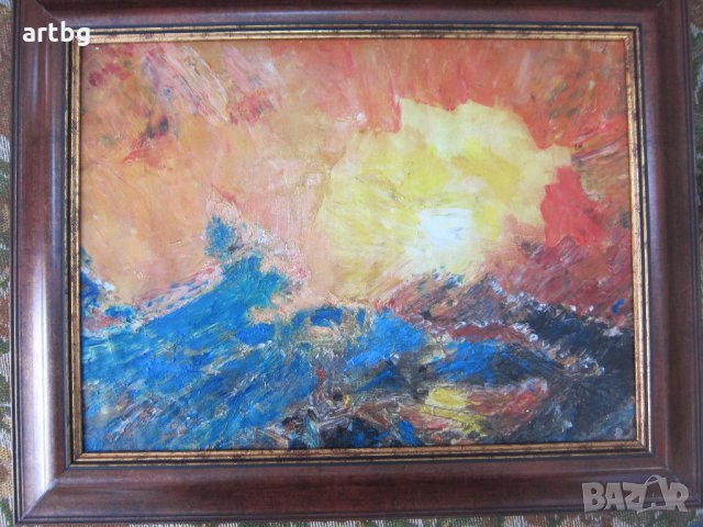 Автентична картина "Буря, море", снимка 2 - Картини - 24708997