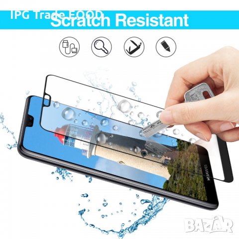 Huawei P20 Lite черен стъклен протектор, снимка 2 - Фолия, протектори - 23815680