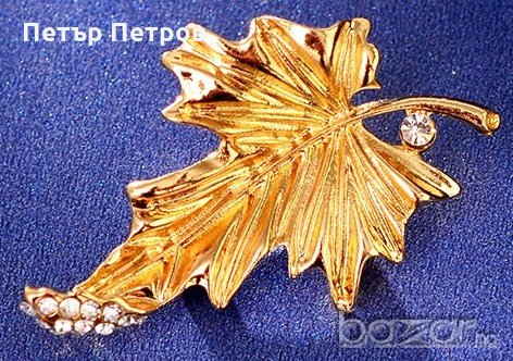 Брошка златно листо