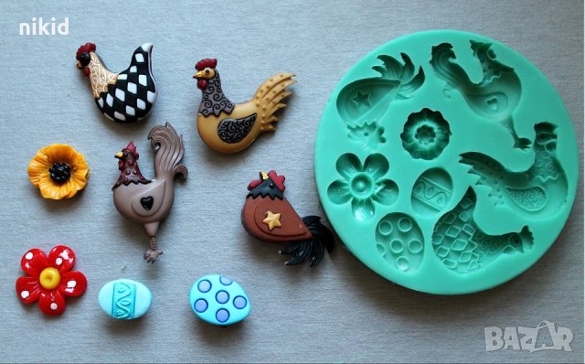 Великден Кокошка Яйце силиконов молд форма декорация украса фондан торта