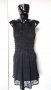 Черна къса дантелена рокля С/М, снимка 1 - Рокли - 24709068