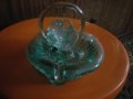уникален ретро цветен стъклен пепелник, снимка 1 - Антикварни и старинни предмети - 12730382