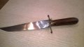 Стар нож индия-30см-дърво/метал/месинг-внос швеицария, снимка 4