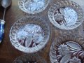  Бохемия кристал 6 чинийки за торта , снимка 1 - Сервизи - 18364573