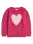 Нов пухкав розов пуловер Сърце, 5-6 г., снимка 1