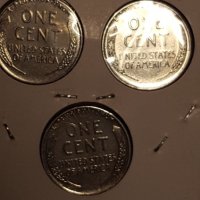 LINCOLN WHEAT 1 CENT 1943 (STEEL) 3 COINS- Philadelphia,Denver and San Francisco Mint.UNC, снимка 1 - Нумизматика и бонистика - 18715584