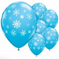 Балон Балони латекс сини снежинки подходящи тема Замръзнало кралство парти рожден ден, снимка 1 - Надуваеми играчки - 16273380