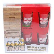 Дървена кула "за напиване" с 4 шот чаши, снимка 1 - Други игри - 15741373