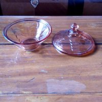 Стъклена захарница, снимка 3 - Антикварни и старинни предмети - 19739415