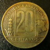 20 центаво 1949, Аржентина, снимка 1 - Нумизматика и бонистика - 15763484