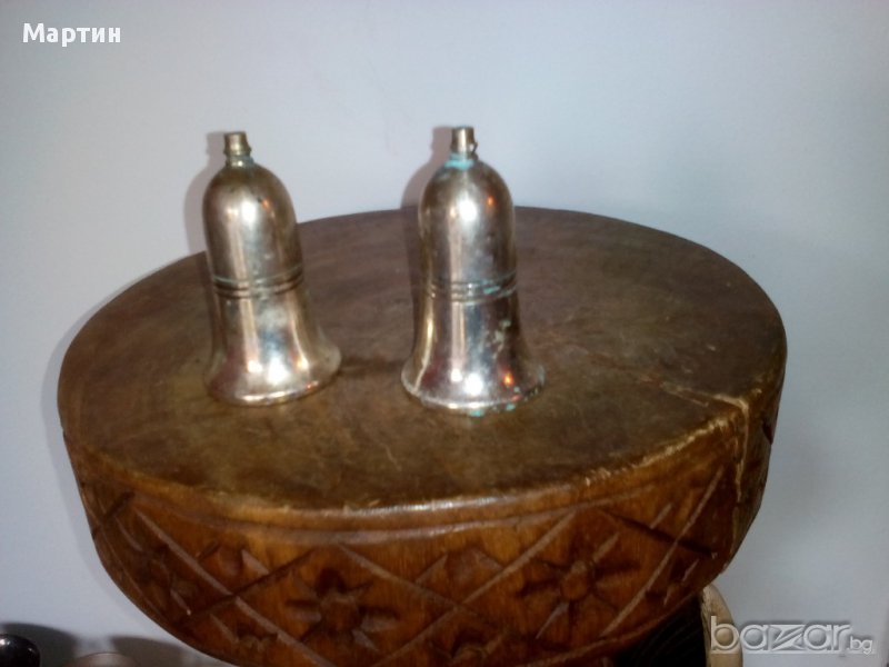  Посребрени масивни - Солници  - 2 бр. ! ( 777874), снимка 1